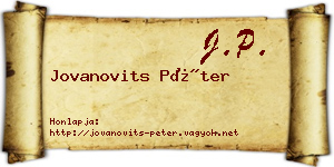 Jovanovits Péter névjegykártya